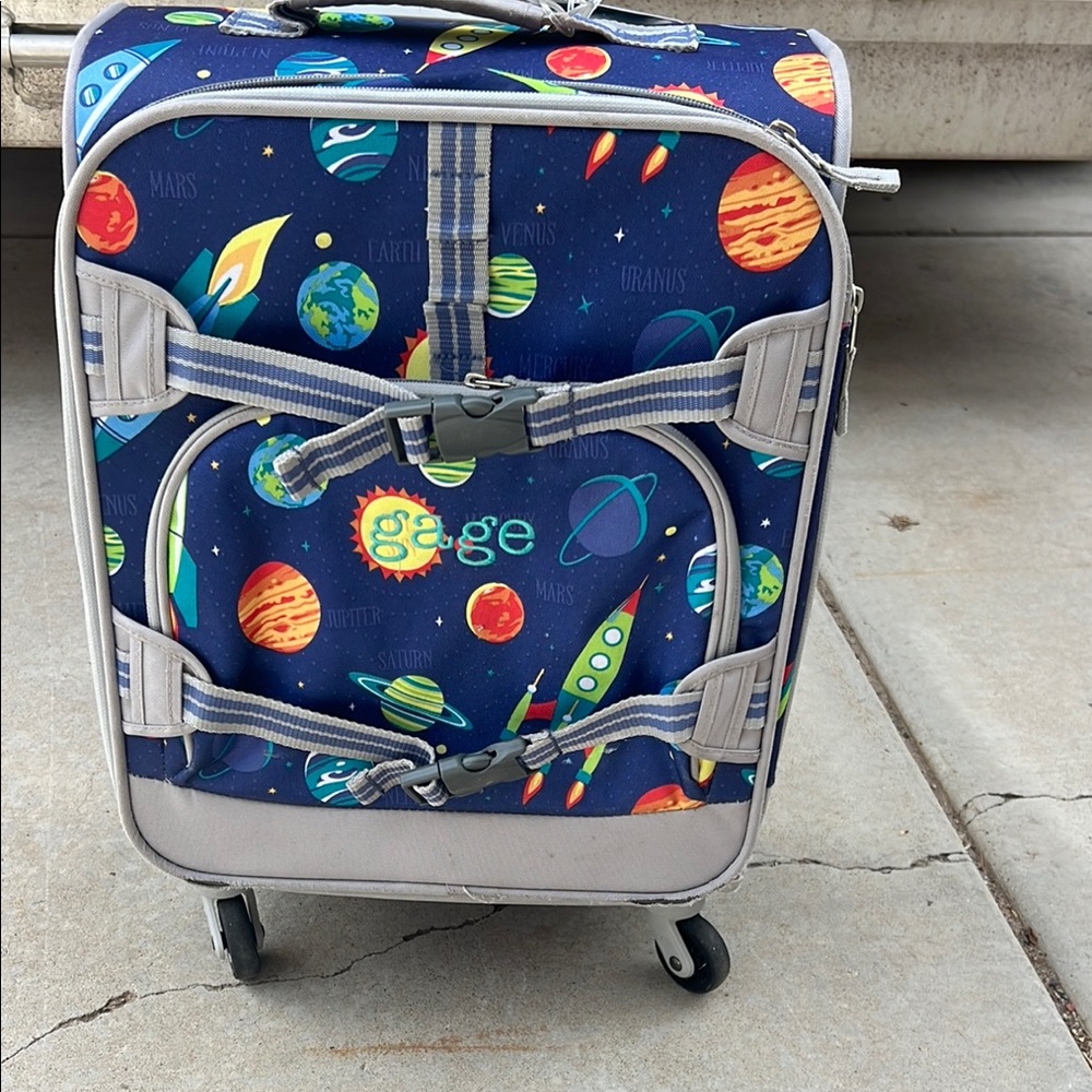 Kids Space-Themed Rolling Suitcase
